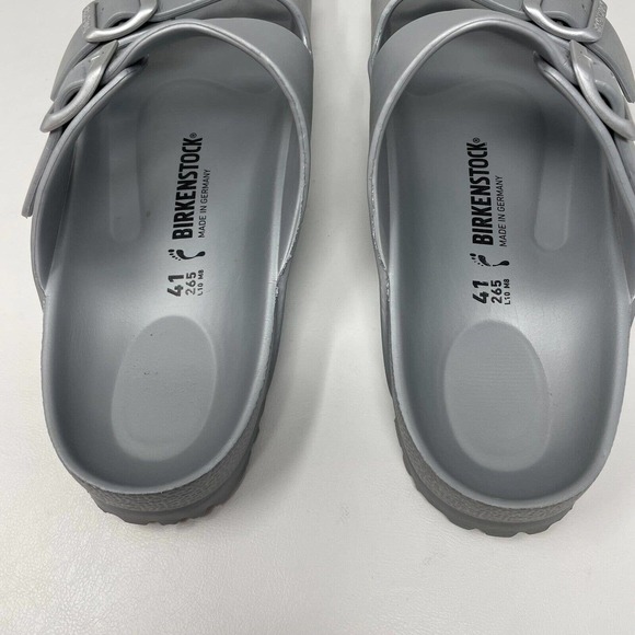 Birkenstock Arizona EVA Sandals Unisex 41 Womens 10 Mens 8 Silver Gray - Picture 6 of 11